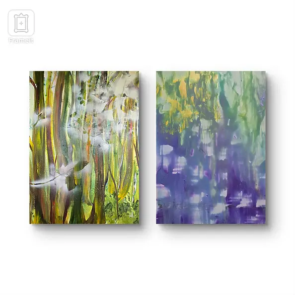 Ewa Mościszko - Nature, composition of works on canvas 70x50x2 cm,