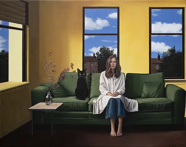 Nataliya Bagatskaya, Nauczyła się czekać, Obraz akrylowy - płótno, 120 x 95