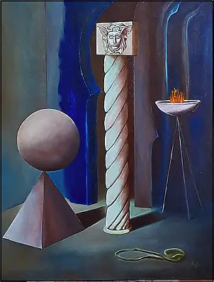 Giovanni Greco, Nell'ostacolo dell'assoluto, Quadro a olio - tela, 70 x 90