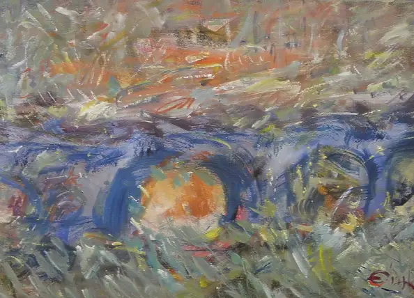 Eryk Maler, Waterloo Bridge, Oil painting - , 90 x 45