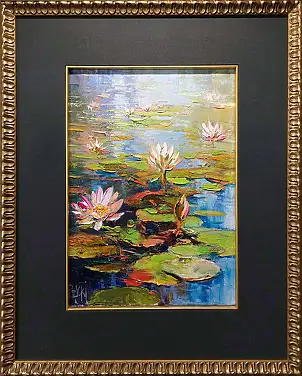Paweł Łącki, Кувшинки, Масляная картина - холст, 25 x 35