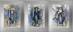 Krzysztof Trzaska - "Nothing, nothing at all", 3 paintings 30x20 (each frame 40x30)