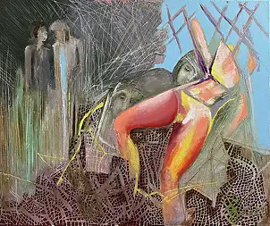 Anna Lupa Suchy, Nicht jetzt, Ölbild - Leinwand, 60 x 50