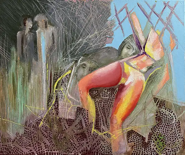 Anna Lupa Suchy, Nicht jetzt, Ölbild - Leinwand, 60 x 50