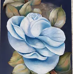 ilona jankowska wojtek, Blaue Rose, Pastell - Karton/Pappe, 50 x 70