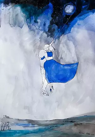 Adriana Laube - Blue dress