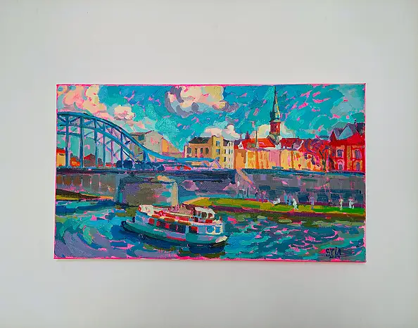 Anastasiia Kurkova, Niebieski Most, Obraz olejny - płótno, 70 x 40