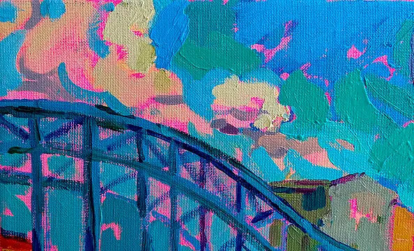 Anastasiia Kurkova, Niebieski Most, Obraz olejny - płótno, 70 x 40