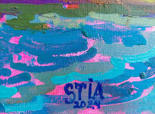 Anastasiia Kurkova, Niebieski Most, Obraz olejny - płótno, 70 x 40