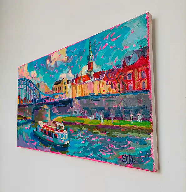 Anastasiia Kurkova, Niebieski Most, Obraz olejny - płótno, 70 x 40