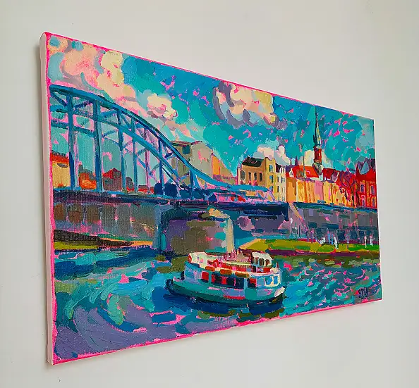 Anastasiia Kurkova, Niebieski Most, Obraz olejny - płótno, 70 x 40