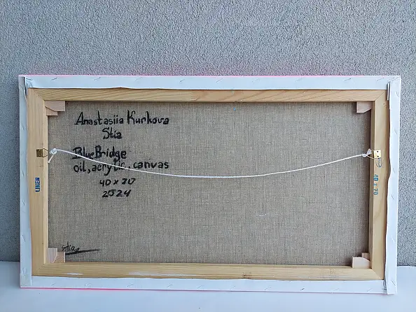 Anastasiia Kurkova, Niebieski Most, Obraz olejny - płótno, 70 x 40