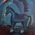 Aleksander Poroh - jouet en peluche bleu, qui voulait être un cheval hussard