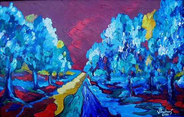 Jerzy Stachura - blue orchard