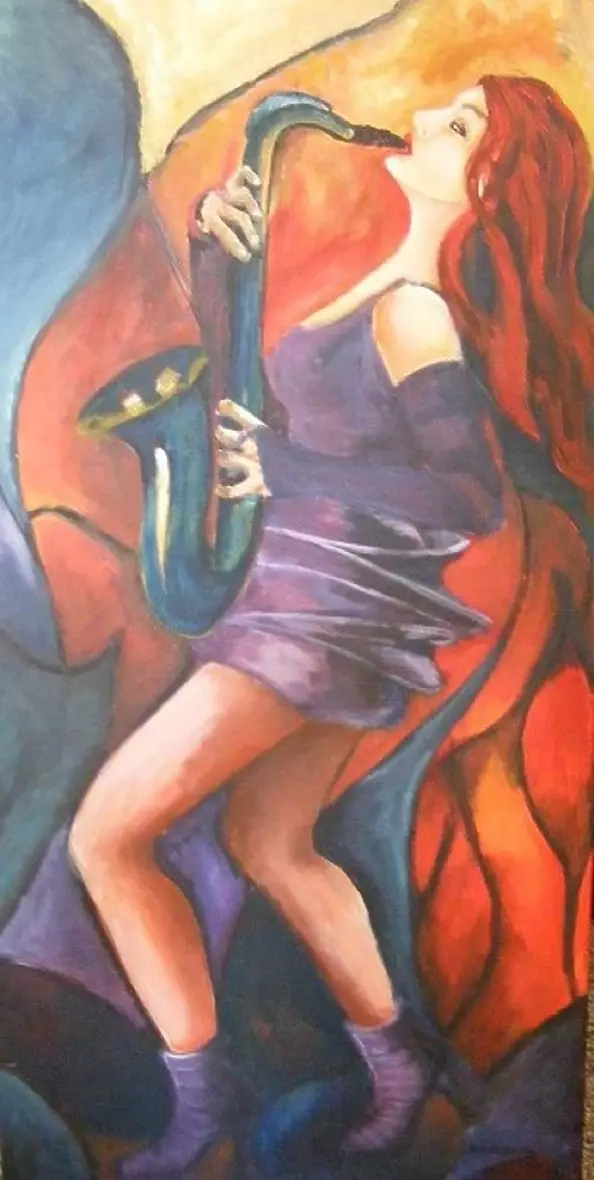 Bozena Chlopecka - blue saxophone