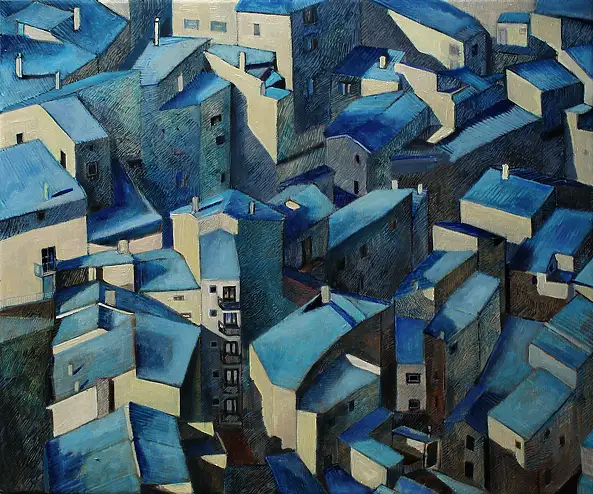 Iza Jaśniewska, Alba Blu, Dipinto acrilico - tela, 60 x 50