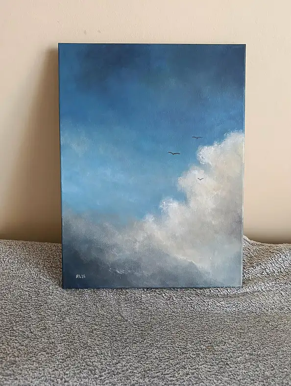 Paulina Lebida, Cielo - dipinto acrilico, Quadro ad acrilico - tela, 30 x 40