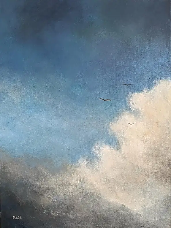 Paulina Lebida, Cielo - dipinto acrilico, Quadro ad acrilico - tela, 30 x 40