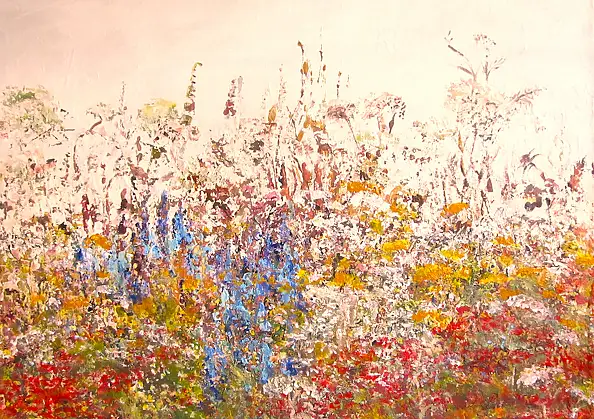 Barbara Przyborowska, Not far from the road, Acrylic painting - canvas, 70 x 50