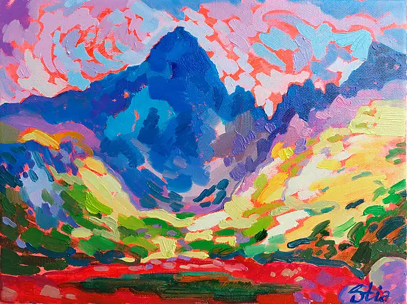 Anastasiia Kurkova, Nieskończona wysokość, Obraz olejny - płótno, 40 x 30