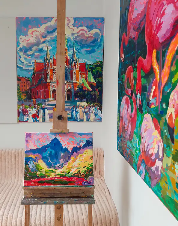 Anastasiia Kurkova, Nieskończona wysokość, Obraz olejny - płótno, 40 x 30