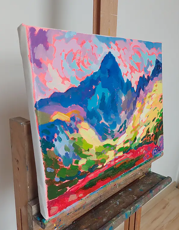 Anastasiia Kurkova, Nieskończona wysokość, Obraz olejny - płótno, 40 x 30