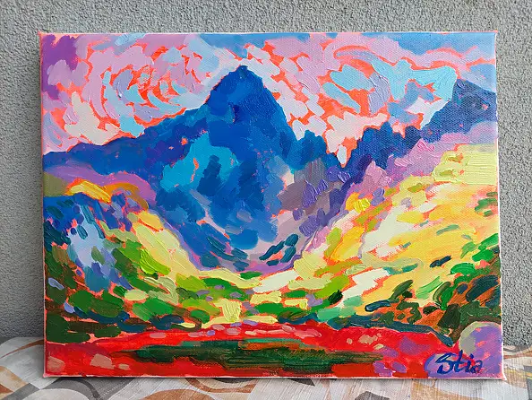 Anastasiia Kurkova, Nieskończona wysokość, Obraz olejny - płótno, 40 x 30