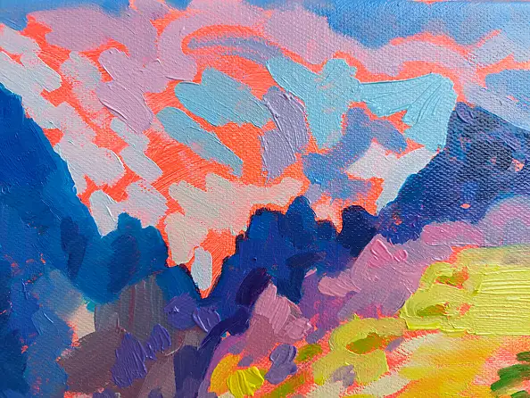 Anastasiia Kurkova, Nieskończona wysokość, Obraz olejny - płótno, 40 x 30