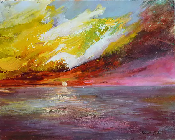 Jolanta Madej, Niespokojne niebo, Obraz olejny - płótno, 50 x 40