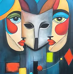 katarzyna nachajska, L'indicible, Peinture acrylique - toile, 100 x 120