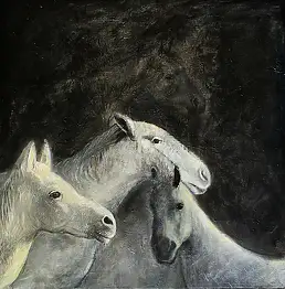 Iza Jaśniewska, La nuit sera aussi brillante que le jour., Peinture acrylique - toile, 50 x 50