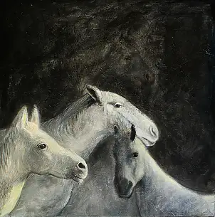 Iza Jaśniewska, Noc jak dzień będzie jasna, Obraz akrylowy - płótno, 50 x 50