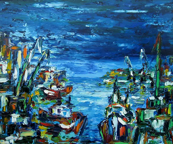 Jerzy Stachura - Night at the port I