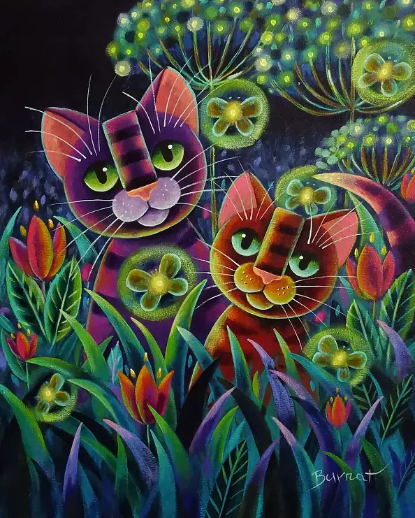 Wiesława Burnat - Garden magic at night