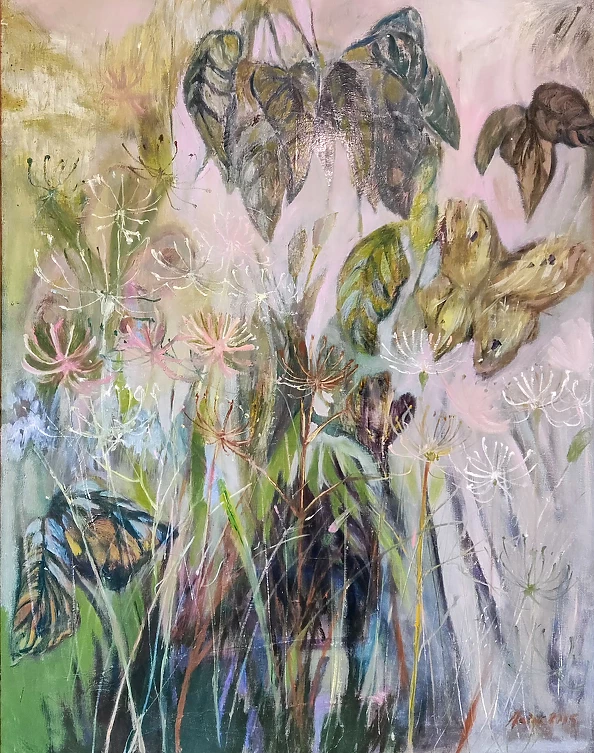 Aldona Zając - Garden with butterflies