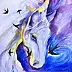 Adriana Laube, "Night Wanderer", Watercolors, crayon - paper, 30 x 42