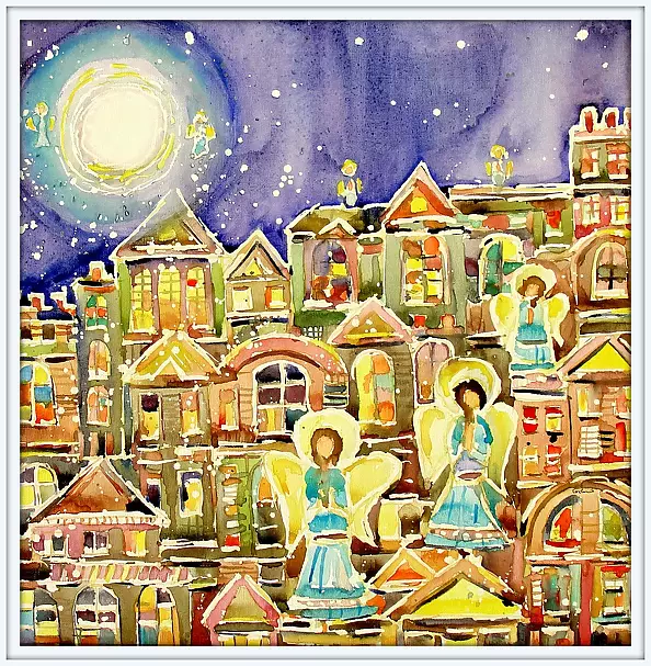 Henryk Lasko - New-year angels over the city - arranged by night