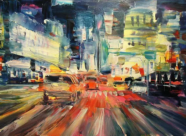 Kazimierz Komarnicki - New Jork.Miasto night