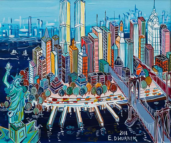 Edward Dwurnik - Nowy Jork - OBRAZ OLEJNY