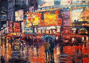 Kazimierz Komarnicki - Нью-Йорк. Прогулка под дождем