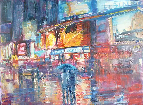 Kazimierz Komarnicki - New York Walk in the rain