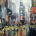 Kazimierz Komarnicki - New York. Street in the rain
