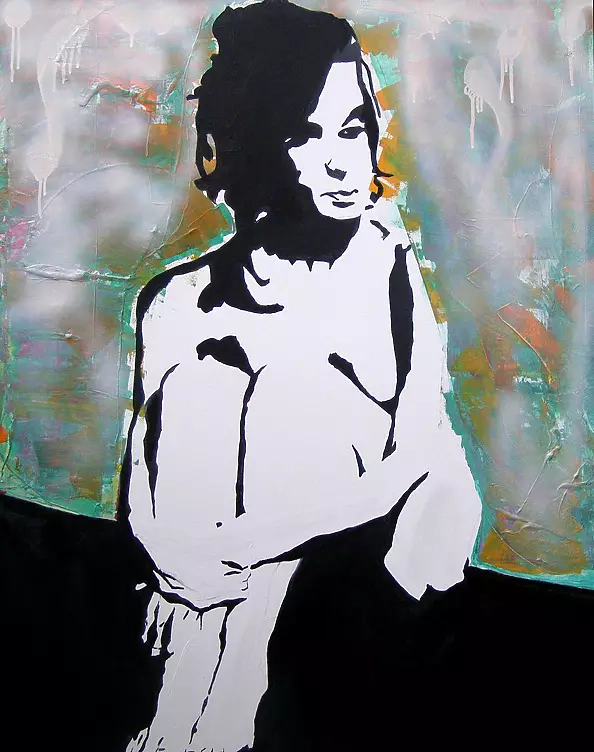 Dominik Smolik - Nude on the abstract background