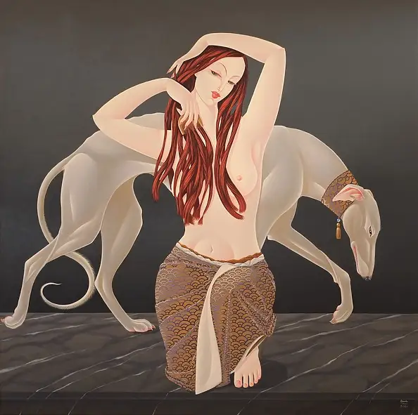 Urszula Tekieli, "Nuditas IV" from the "Nuditas" series, Oil painting - canvas, 90 x 90