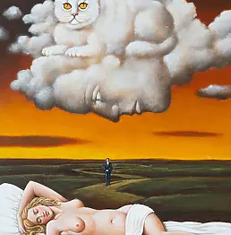 Rafał Olbiński, OBRAZ OLEJNY - An unearthly look, Obraz akrylowy, Obraz olejny - płótno, 42 x 56