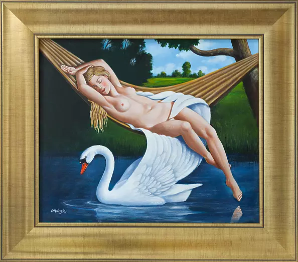 Rafał Olbiński - OBRAZ OLEJNY - Leda after the sin