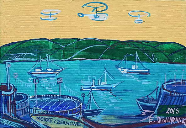Edward Dwurnik - OBRAZ OLEJNY - Morze Czerwone