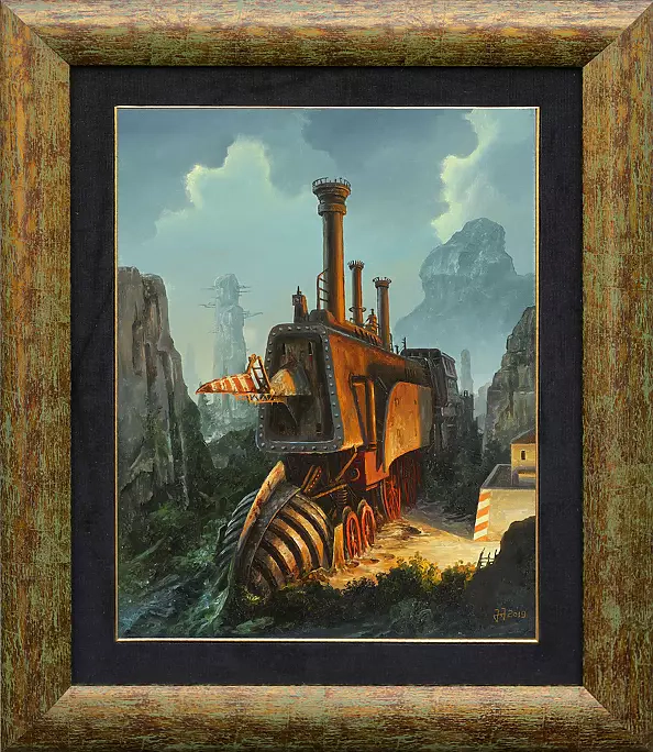 Jarosław Jaśnikowski - OIL PAINT An old, abandoned steam locomotive