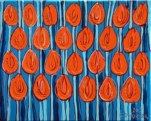   - OIL PAINT Tulips (orange)