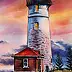 Yana Yeremenko - "OLD LIGHTHOUSE" watercolor drawing